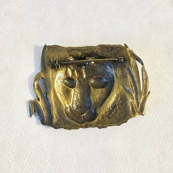 Vintage Bronze 1986 JJ Cheetah Jaguar Brooch - Picture 2 of 4